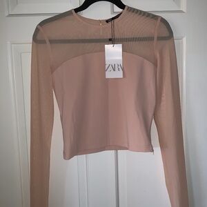 Zara mesh top blouse BNWT